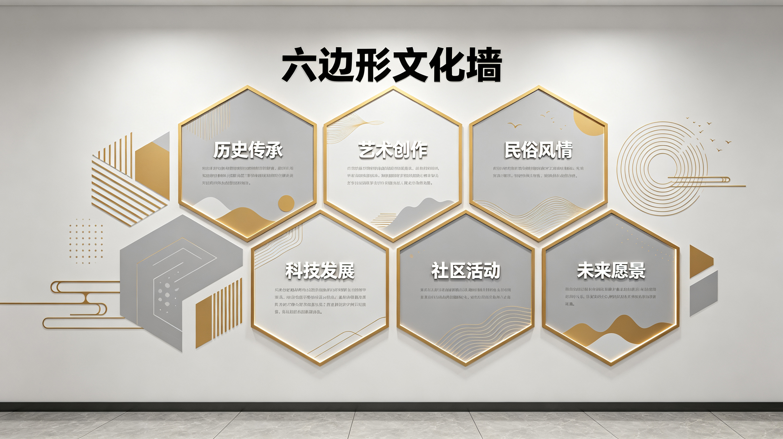 华坪企业文化墙 | 六边形信息美学